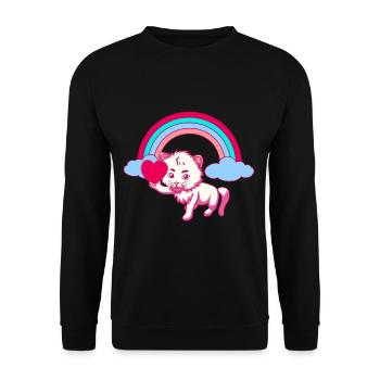 Rainbow Soft Kitten Children Toddler Baby - Unisex Sweatshirt - black - Front - Alina (178cm) & Michal (187cm)