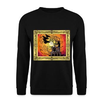 Moyen Age Château Sorcière Heure Halloween Horreur - Sweat-shirt Unisexe - noir - Devant - Alina (178cm) & Michal (187cm)