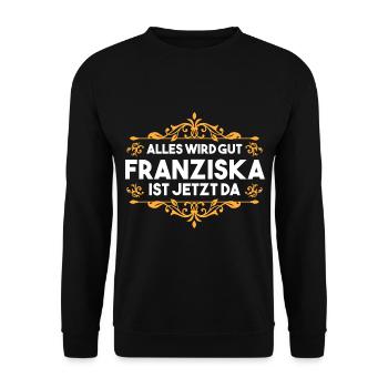 Franziska - Unisex Pullover - Schwarz - Vorne - Alina (178cm) & Michal (187cm)