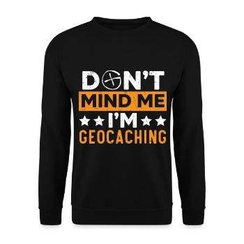 I'm at Geocaching Geocacher Geocache - Unisex Sweatshirt - black - Front - Alina (178cm) & Michal (187cm)