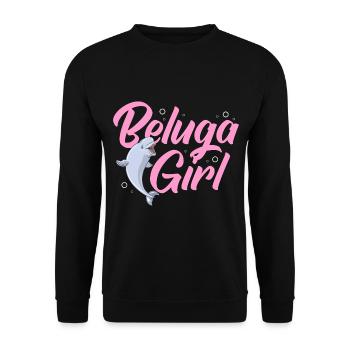 Beluga Whale Beluga Whale Whale Watching Dolphin Dolphin - Unisex Sweatshirt - black - Front - Alina (178cm) & Michal (187cm)