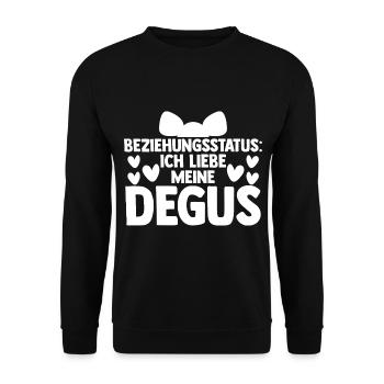 Beziehungsstatus Ich liebe meine Degus - Unisex Pullover - Schwarz - Vorne - Alina (178cm) & Michal (187cm)
