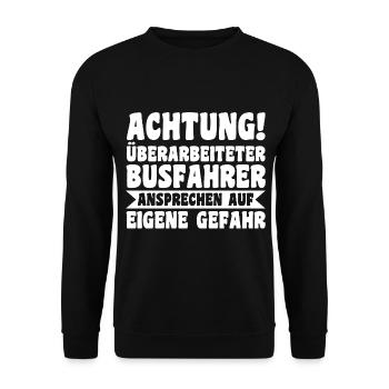 Bus Busfahrer - Unisex Pullover - Schwarz - Vorne - Alina (178cm) & Michal (187cm)