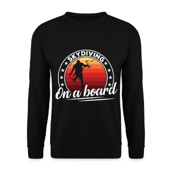 Kiteboarder Fallschirmsprungbrett Kitesurfer - Unisex Pullover - Schwarz - Vorne - Alina (178cm) & Michal (187cm)