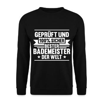 Rettungsschwimmer Bademeister - Unisex Pullover - Schwarz - Vorne - Alina (178cm) & Michal (187cm)
