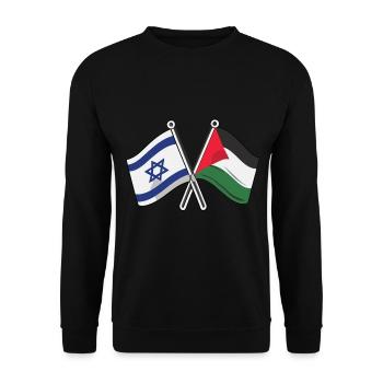 Hoffnung - Flaggen von Israel und Palästina - Unisex Pullover - Schwarz - Vorne - Alina (178cm) & Michal (187cm)