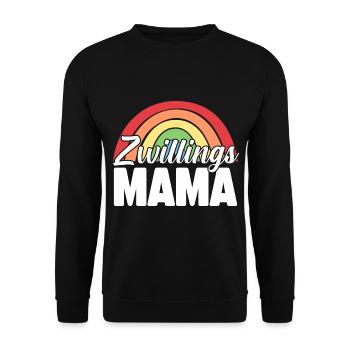 Mutter Mama von Zwillingen Zwillingsmama - Unisex Pullover - Schwarz - Vorne - Alina (178cm) & Michal (187cm)