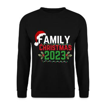 Funny Familie Weihnachten 2023 Matching Squad Sant - Unisex Pullover - Schwarz - Vorne - Alina (178cm) & Michal (187cm)