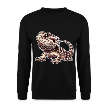 Bartagame Bartagamen Bearded Dragon - Unisex Sweatshirt - black - Front - Alina (178cm) & Michal (187cm)