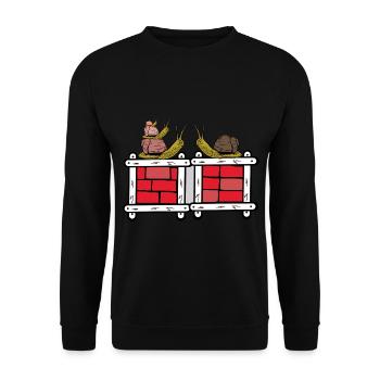 Schnecken Familie Schnecke Schneckenhaus Kind - Unisex Pullover - Schwarz - Vorne - Alina (178cm) & Michal (187cm)