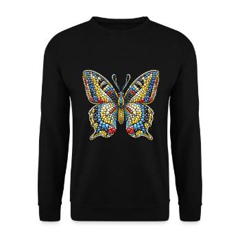 Butterfly: Artistic design for nature lovers - Unisex Sweatshirt - black - Front - Alina (178cm) & Michal (187cm)