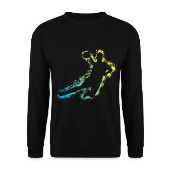 Handball Frauen Handballspieler Handballerin - Unisex Pullover - Schwarz - Vorne - Alina (178cm) & Michal (187cm)