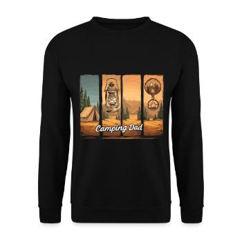 Camping Dad – Aventure en plein air - Sweat-shirt Unisexe - noir - Devant - Alina (178cm) & Michal (187cm)