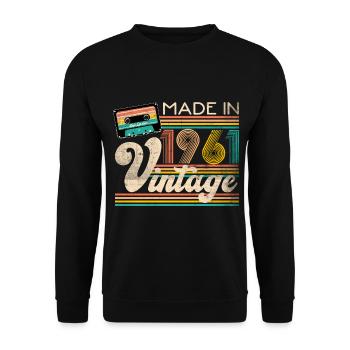 Vintage 1961 - Sweat-shirt Unisexe - noir - Devant - Alina (178cm) & Michal (187cm)