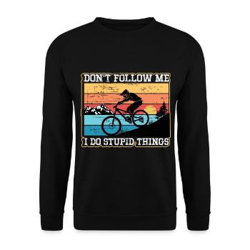 Mountainbiking MTB cycling extreme sports - Unisex Sweatshirt - black - Front - Alina (178cm) & Michal (187cm)