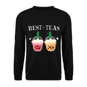Best Teas Best Friend Gift - Unisex Sweatshirt - black - Front - Alina (178cm) & Michal (187cm)