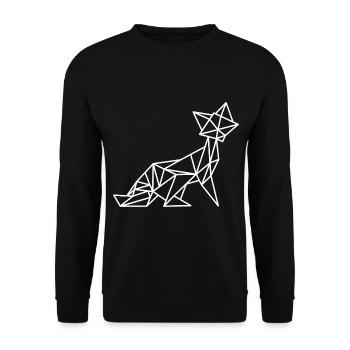 Fuchs Geometrisch Linie - Unisex Pullover - Schwarz - Vorne - Alina (178cm) & Michal (187cm)