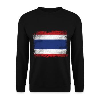 Thailand Flagge - Unisex Pullover - Schwarz - Vorne - Alina (178cm) & Michal (187cm)