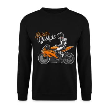 Moto Lifestyle / Moto / Moto motard - Sweat-shirt Unisexe - noir - Devant - Alina (178cm) & Michal (187cm)