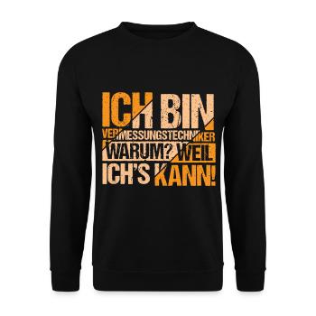 Vermessungstechniker Vermessung - Unisex Pullover - Schwarz - Vorne - Alina (178cm) & Michal (187cm)