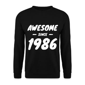 1986 Geburtsjahr Awesome Since 1986 Geschenkidee - Unisex Pullover - Schwarz - Vorne - Alina (178cm) & Michal (187cm)