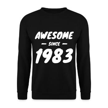 1983 Geburtsjahr Awesome Since 1983 Geschenkidee - Unisex Pullover - Schwarz - Vorne - Alina (178cm) & Michal (187cm)