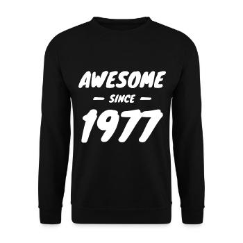 1977 Geburtsjahr Awesome Since 1977 Geschenkidee - Unisex Pullover - Schwarz - Vorne - Alina (178cm) & Michal (187cm)
