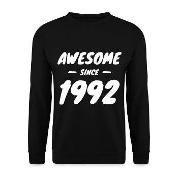 1992 Geburtsjahr Awesome Since 1992 Geschenkidee - Unisex Pullover - Schwarz - Vorne - Alina (178cm) & Michal (187cm)
