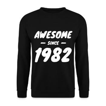 1982 Geburtsjahr Awesome Since 1982 Geschenkidee - Unisex Pullover - Schwarz - Vorne - Alina (178cm) & Michal (187cm)