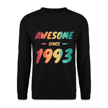 Awesome Since 1993 Geschenkidee Vintage - Unisex Pullover - Schwarz - Vorne - Alina (178cm) & Michal (187cm)