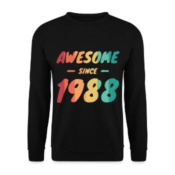 Génial depuis 1988 Idée cadeau Vintage - Sweat-shirt Unisexe - noir - Devant - Alina (178cm) & Michal (187cm)