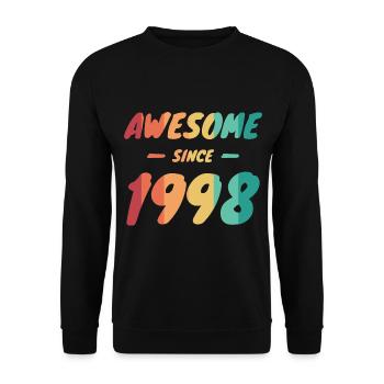 Awesome Since 1998 Gift Idea Vintage - Unisex Sweatshirt - black - Front - Alina (178cm) & Michal (187cm)