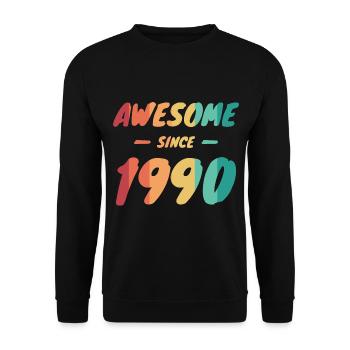 Awesome Since 1990 Gift Idea Vintage - Unisex Sweatshirt - black - Front - Alina (178cm) & Michal (187cm)