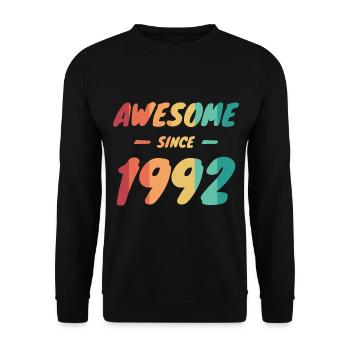 Awesome Since 1992 Geschenkidee Vintage - Unisex Pullover - Schwarz - Vorne - Alina (178cm) & Michal (187cm)