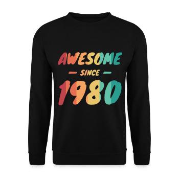 Génial depuis 1980 Idée cadeau Vintage - Sweat-shirt Unisexe - noir - Devant - Alina (178cm) & Michal (187cm)