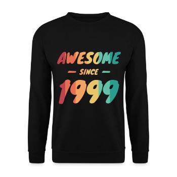 Awesome Since 1999 Gift Idea Vintage - Unisex Sweatshirt - black - Front - Alina (178cm) & Michal (187cm)