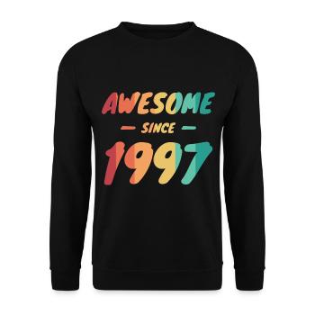 Awesome Since 1997 Gift Idea Vintage - Unisex Sweatshirt - black - Front - Alina (178cm) & Michal (187cm)