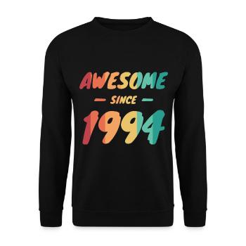 Awesome Since 1994 Geschenkidee Vintage - Unisex Pullover - Schwarz - Vorne - Alina (178cm) & Michal (187cm)