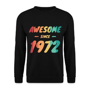 Awesome Since 1972 Geschenkidee Vintage - Unisex Pullover - Schwarz - Vorne - Alina (178cm) & Michal (187cm)