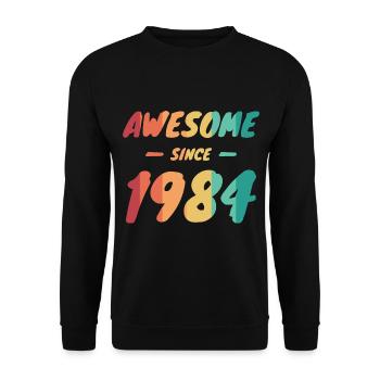 Awesome Since 1984 Geschenkidee Vintage - Unisex Pullover - Schwarz - Vorne - Alina (178cm) & Michal (187cm)
