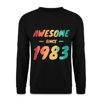 Awesome Since 1983 Geschenkidee Vintage - Unisex Pullover - Schwarz - Vorne - Alina (178cm) & Michal (187cm)