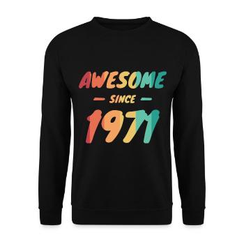 Génial depuis 1971 Idée cadeau Vintage - Sweat-shirt Unisexe - noir - Devant - Alina (178cm) & Michal (187cm)