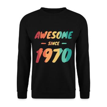 Génial depuis 1970 Idée cadeau Vintage - Sweat-shirt Unisexe - noir - Devant - Alina (178cm) & Michal (187cm)