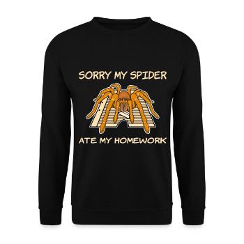 My spider ate my homework - Unisex Sweatshirt - black - Front - Alina (178cm) & Michal (187cm)