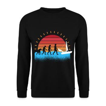 Evolution Segelboot Segler Segeln - Unisex Pullover - Schwarz - Vorne - Alina (178cm) & Michal (187cm)