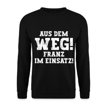 Franz Lustiger Spruch Vorname Name Franz - Unisex Pullover - Schwarz - Vorne - Alina (178cm) & Michal (187cm)