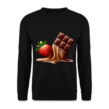 Chocolate and strawberry - Unisex Sweatshirt - black - Front - Alina (178cm) & Michal (187cm)