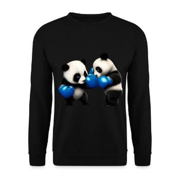Combattre les pandas - Sweat-shirt Unisexe - noir - Devant - Alina (178cm) & Michal (187cm)
