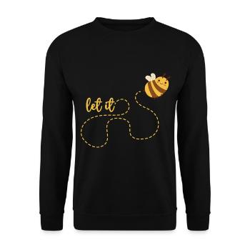 Let it Bee Honig Biene Imker - Unisex Pullover - Schwarz - Vorne - Alina (178cm) & Michal (187cm)