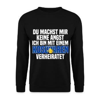 Du machst mir Keine Angst ich bin mit einem Kosova - Unisex Pullover - Schwarz - Vorne - Alina (178cm) & Michal (187cm)